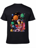 Astronaut Reading Book in Space Graphic T-Shirt