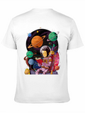 Astronaut Reading Book in Space Graphic T-Shirt
