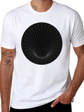 Abstract Grid Black Hole Graphic Tee