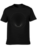 Abstract Grid Black Hole Graphic Tee