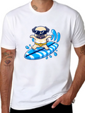 Surfing Pug T-Shirt - Cool Summer Vibes