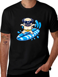 Surfing Pug T-Shirt - Cool Summer Vibes