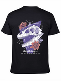 Dinosaur Skull Graphic Tee - Black