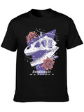 Dinosaur Skull Graphic Tee - Black