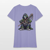 Urban Skull Shaman in Camo Hoodie with Tribal Staf