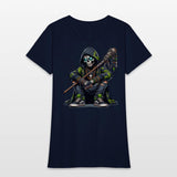Urban Skull Shaman in Camo Hoodie with Tribal Staf