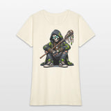 Urban Skull Shaman in Camo Hoodie with Tribal Staf