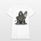 Urban Skull Shaman in Camo Hoodie with Tribal Staf