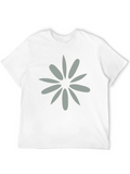 Black Tee with Grey Flower Graphic