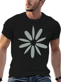 Black Tee with Grey Flower Graphic