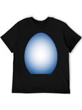 Mens Black T-Shirt with Egg Design
