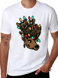 Reindeer Christmas Lights T-Shirt - Holiday Style!