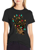 Reindeer Christmas Lights T-Shirt - Holiday Style!