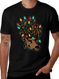 Reindeer Christmas Lights T-Shirt - Holiday Style!
