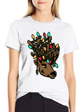 Reindeer Christmas Lights T-Shirt - Holiday Style!