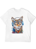 Wolf Headphones Black T-Shirt