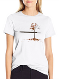 Autumn Tree Graphic Black T-Shirt