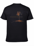 Autumn Tree Graphic Black T-Shirt