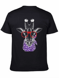 Giraffe with Glasses Graphic Tee