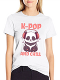 K-Pop and Chill Panda Graphic Tee