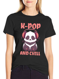 K-Pop and Chill Panda Graphic Tee