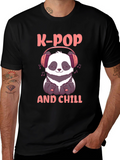 K-Pop and Chill Panda Graphic Tee
