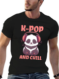 K-Pop and Chill Panda Graphic Tee