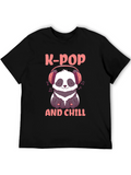 K-Pop and Chill Panda Graphic Tee