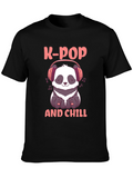 K-Pop and Chill Panda Graphic Tee
