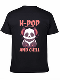 K-Pop and Chill Panda Graphic Tee