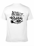 Halloween Check Your Broom Graphic Tee