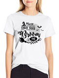 Halloween Check Your Broom Graphic Tee