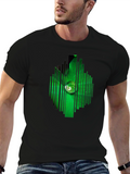 Leaf Droplet Graphic Black T-Shirt