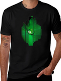 Leaf Droplet Graphic Black T-Shirt