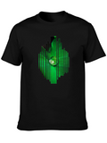 Leaf Droplet Graphic Black T-Shirt