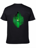 Leaf Droplet Graphic Black T-Shirt