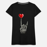 Valentines Rock Star Skeleton Hand Sign Heart