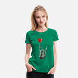 Valentines Rock Star Skeleton Hand Sign Heart