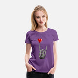 Valentines Rock Star Skeleton Hand Sign Heart