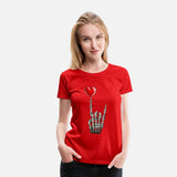 Valentines Rock Star Skeleton Hand Sign Heart