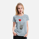 Valentines Rock Star Skeleton Hand Sign Heart