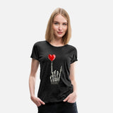 Valentines Rock Star Skeleton Hand Sign Heart