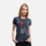 Valentines Rock Star Skeleton Hand Sign Heart