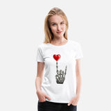 Valentines Rock Star Skeleton Hand Sign Heart