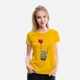 Valentines Rock Star Skeleton Hand Sign Heart