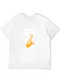 Cool Cat Saxophone Graphic T-Shirt