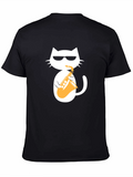 Cool Cat Saxophone Graphic T-Shirt