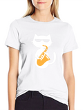 Cool Cat Saxophone Graphic T-Shirt