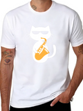 Cool Cat Saxophone Graphic T-Shirt