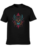Skull Graphic Black Tee - Neon Demon Design